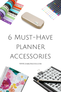 Must Have Planner accessories for the planner addict. Improve productivity and achieve your goals by using a planner. Erin Condren, bullet journal, habit tracker, planner accessories